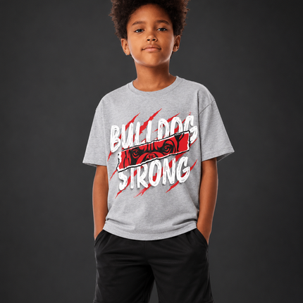 Bulldog Strong Graphic T-Shirt | Fierce Mascot School Spirit Tee | Bulldogs Pride Shirt