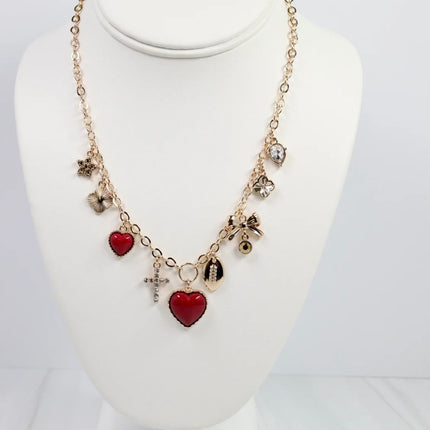 GAME DAY CHARM NECKLACE- RED