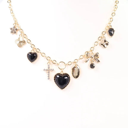 GAME DAY CHARM NECKLACE- BLACK