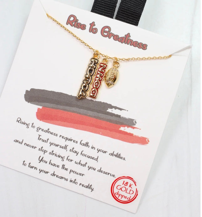 TOUCHDOWN NECKLACE- RED&WHITE