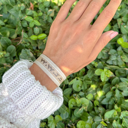 Beige WWJD Embroidered Bracelet