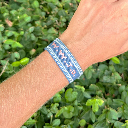 Blue WWJD Embroidered Bracelet