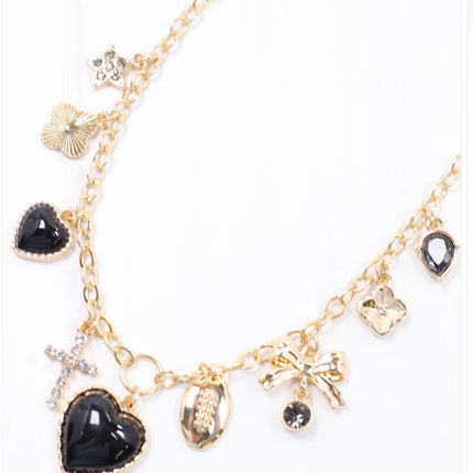 GAME DAY CHARM NECKLACE- BLACK