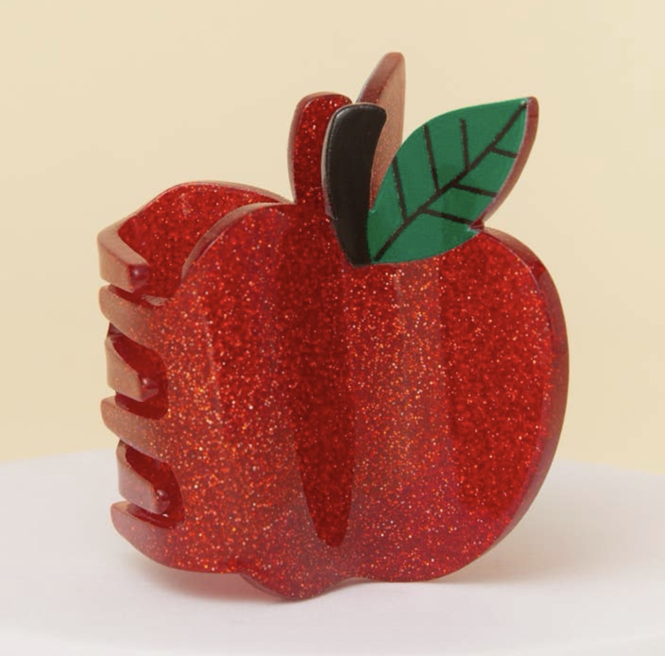 Glitter Apple Hair Claw Clip