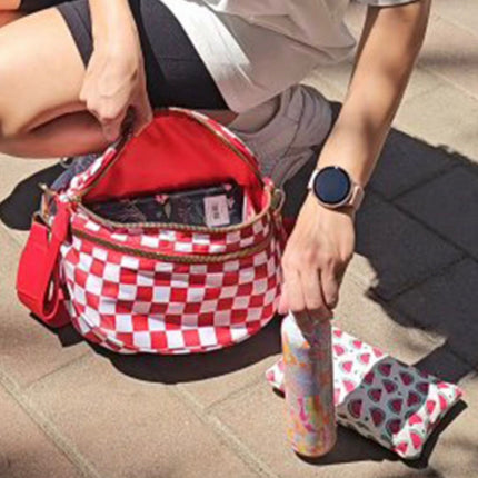 Checkmate Crossbody Bag — Red & White
