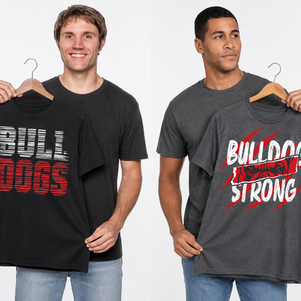 Retro Lightning Bulldogs T-Shirt | Neon School Spirit Shirt | Bulldogs Mascot Game Day Tee