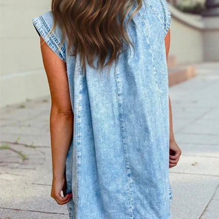 Harper Washed Denim Pocket Dress