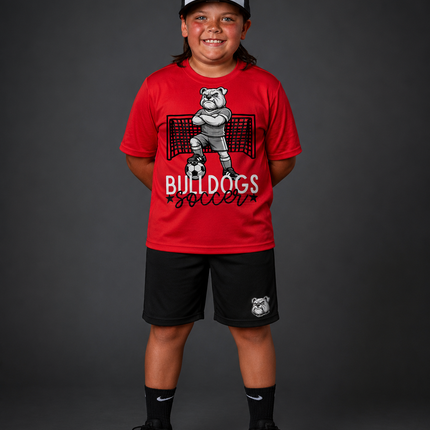 Bulldogs Soccer Mascot T-Shirt | Bulldog Soccer Player Graphic Tee | School Spirit Shirt