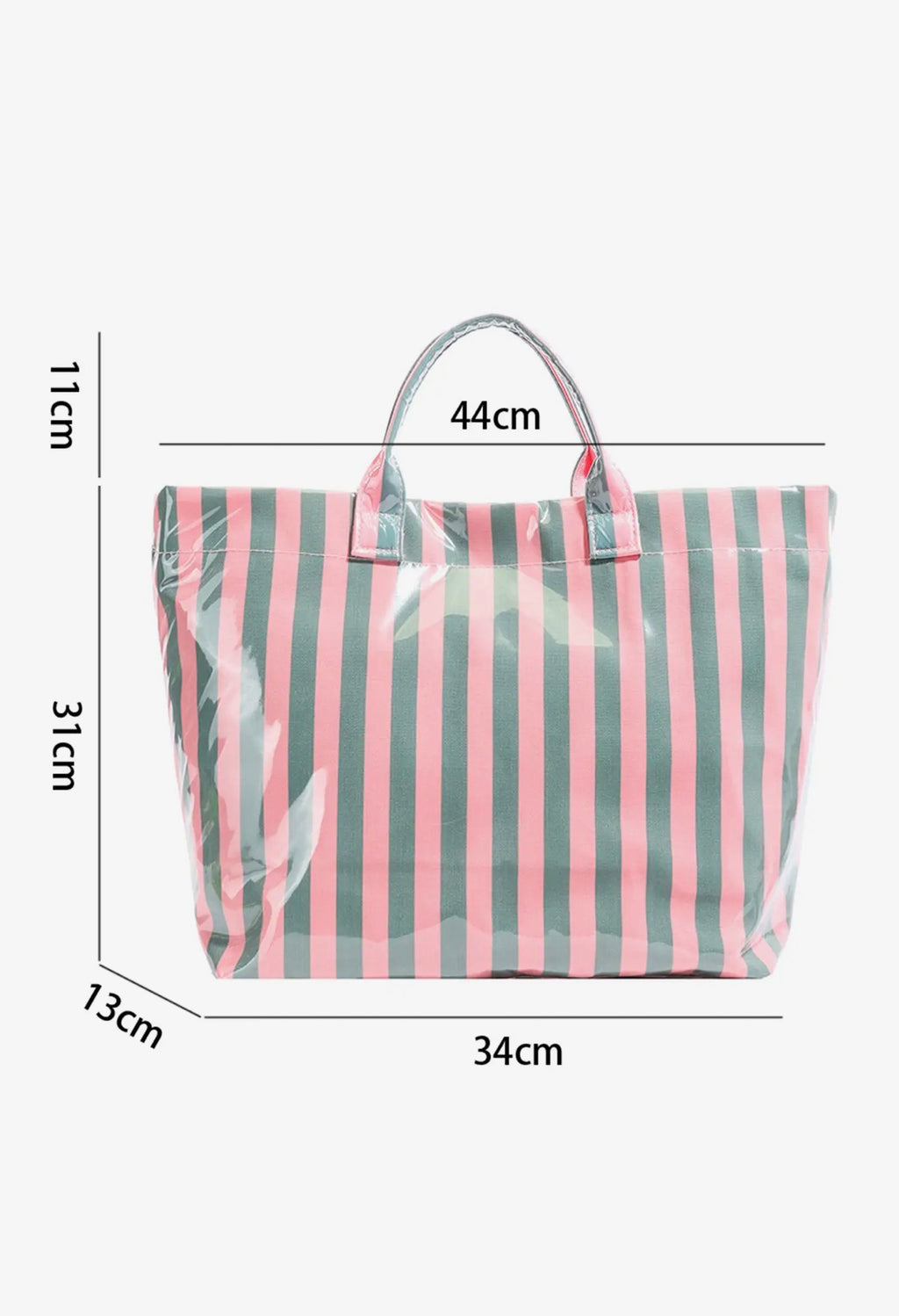 Striped Waterproof Oversized Tote Bag