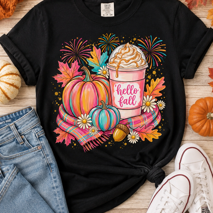 Hello Fall Pumpkin Spice Graphic Tee