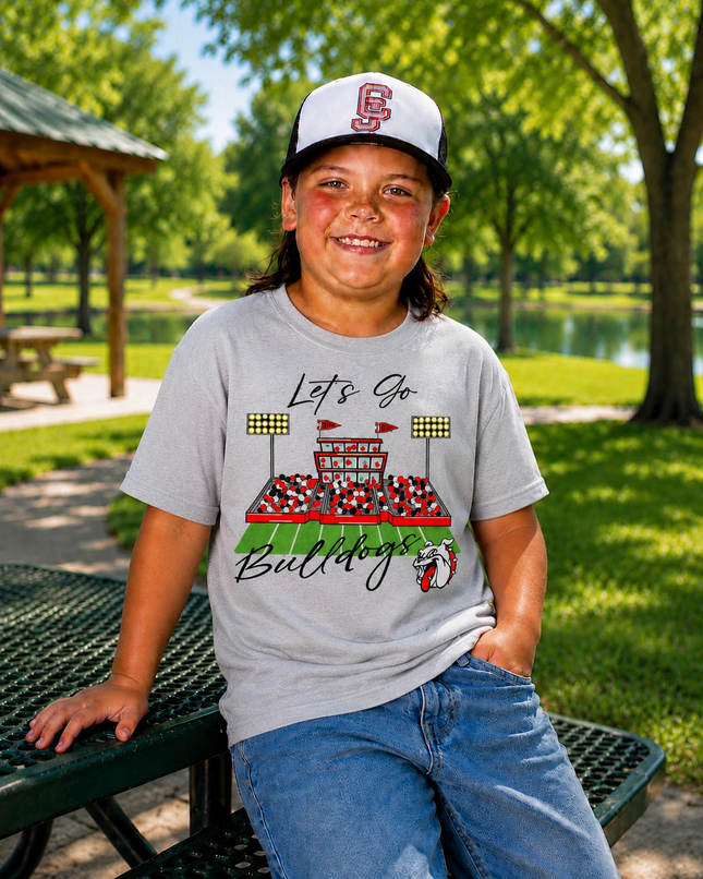 Let’s Go Bulldogs Stadium Game Day T-Shirt | Football School Spirit Tee