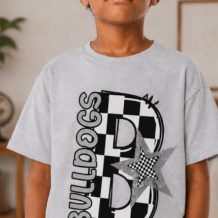 Bulldogs Word Art Graphic T-Shirt | School Spirit Game Day Tee