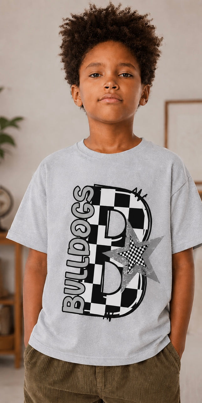 Bulldogs Word Art Graphic T-Shirt | School Spirit Game Day Tee