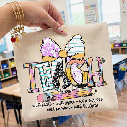 Teach With Heart Graphic Tee