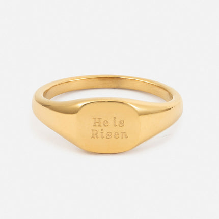 He Is Risen Signet Ring