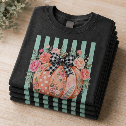 Coquette Floral Pumpkin Graphic Tee