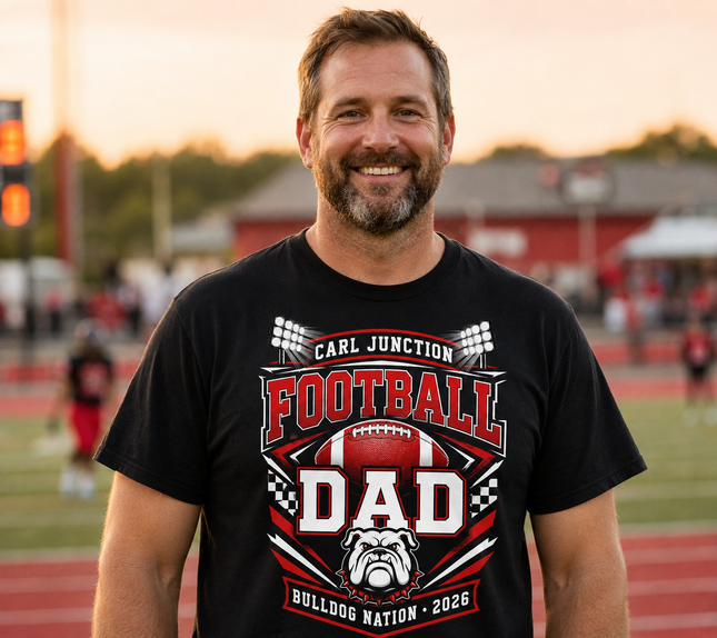 Carl Junction Football Dad Bulldog Nation Tee