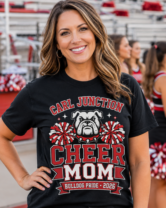 Carl Junction Cheer Mom Bulldog Pride Tee