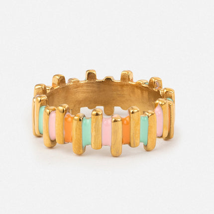 Staggered Enamel Ring