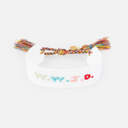 White WWJD Embroidered Bracelet