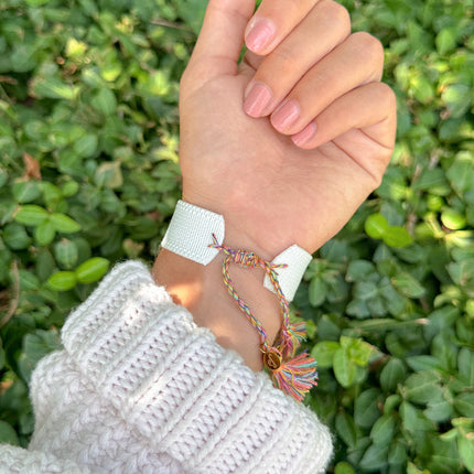 White WWJD Embroidered Bracelet