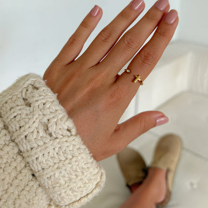 Wrapped Cross Gem Ring