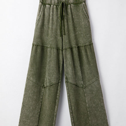 Paisley Leg Patchwork Drawstring Pants