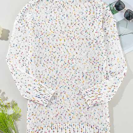 Ailany Confetti Rib Knit Long Sleeve Cardigan