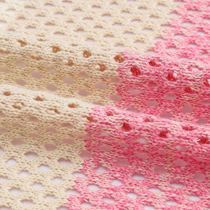 Leona Ribbed Short Sleeve Ombre Eyelet Knitted Cardigan