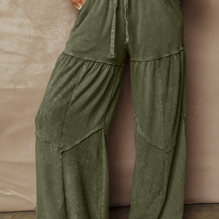 Paisley Leg Patchwork Drawstring Pants