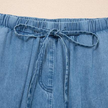 Taytum Wide Leg Chambray Pants