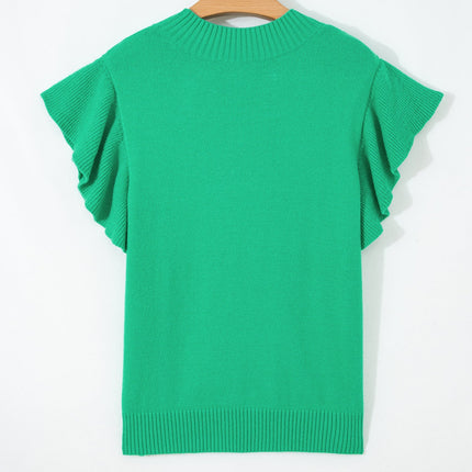 Alexis Ruffle Short Sleeve Sweater