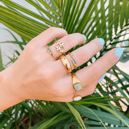 Gold Olive Branch Ring