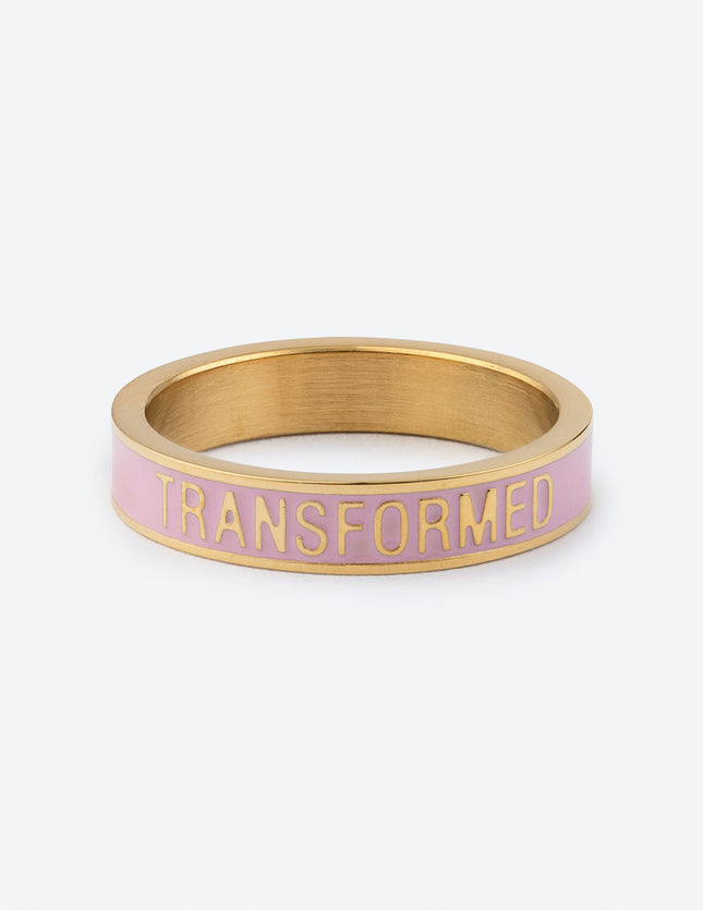 Pink Enamel Transformed Ring