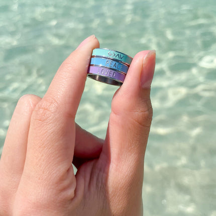 Lavender Enamel Loved Ring
