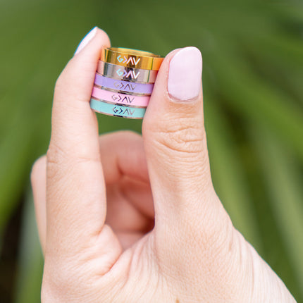 Silver Enamel Highs and Lows Ring