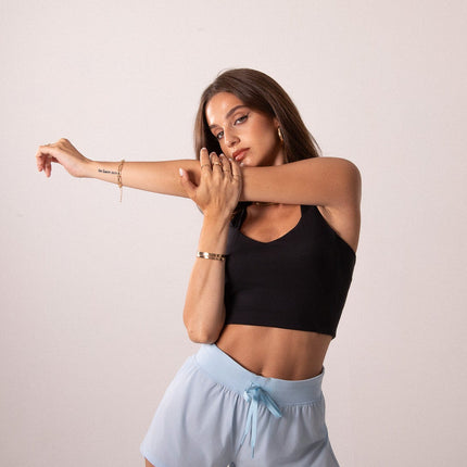 Women's Workout Tank Top with Phone Pockets - Black | LuxeForm Criss-Cross Back