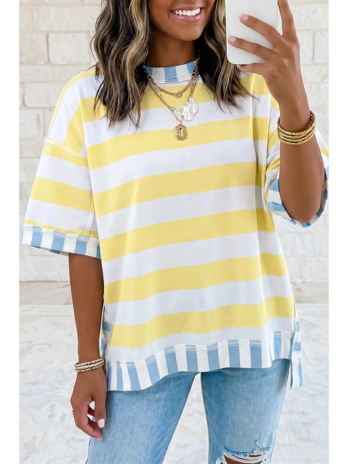 Relaxed Oversized Striped Top